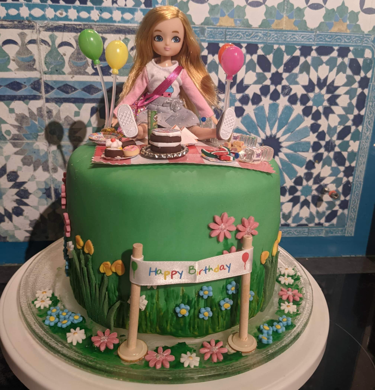 Barbie doll 2 tier cake #1000 – THE BROWNIE STUDIO